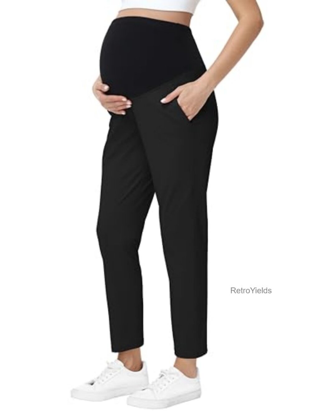 Maternity Over Belly Pregnancy Scrub Pants Stretch Active Golf Work
